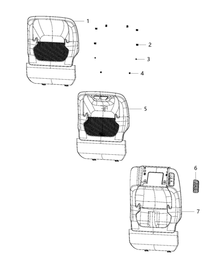 2017 Chrysler Pacifica Panel-Front Seat Back Diagram for 5RT11PL5AD