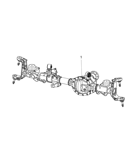 2020 Jeep Wrangler Axle Assembly, Front Diagram
