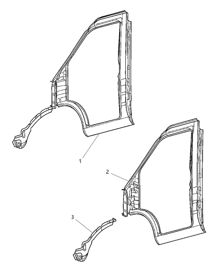 2005 Dodge Sprinter 2500 Panel-Body Side Door Diagram for 5121683AA