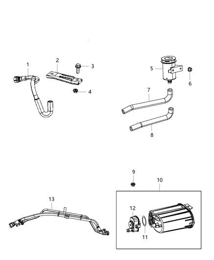 2012 Jeep Compass Vapor Canister & Leak Detection Pump Diagram