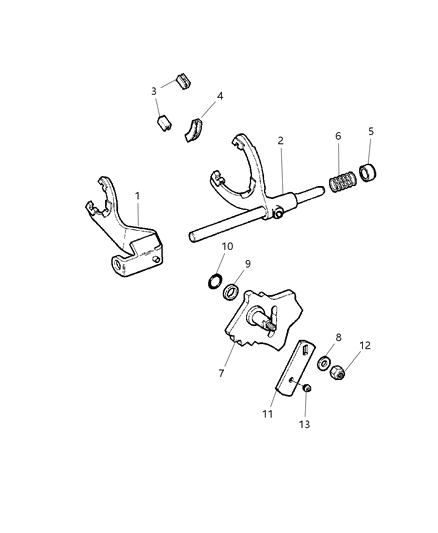 1998 Dodge Ram 2500 Quad & Club Cab Forks , Rails , Miscellaneous Parts Diagram 2