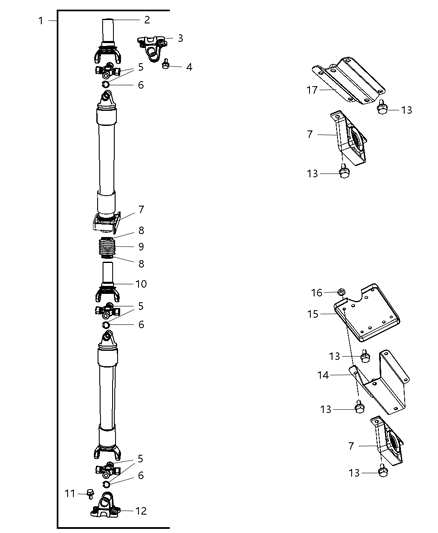 2008 Dodge Ram 1500 Shaft - Drive Rear Diagram 2