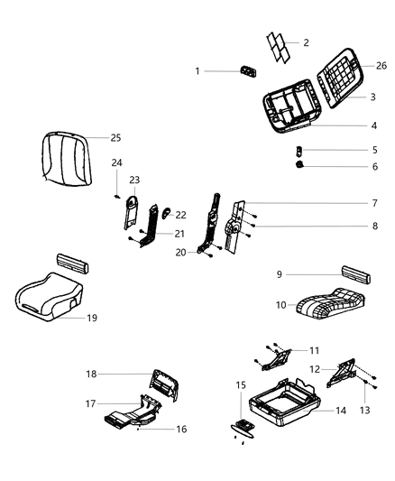 2012 Ram 2500 Front Seat Armrest Diagram for 1QA28BD3AA