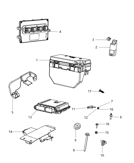 2012 Jeep Liberty Engine Control Module Diagram for 5150631AB