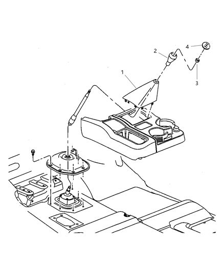 2008 Dodge Ram 1500 Gear Shift Boot , Knob And Bezel Diagram