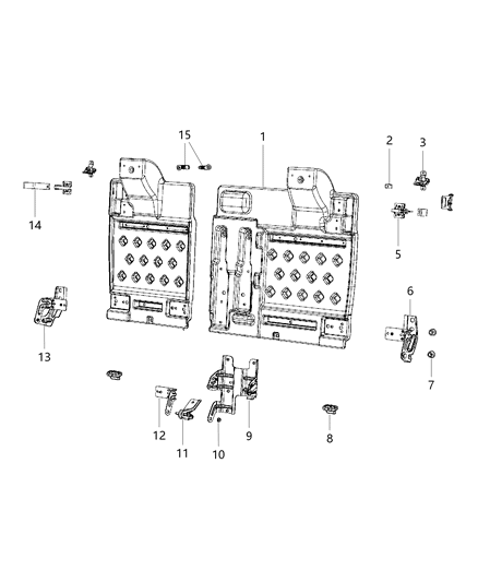 2013 Dodge Challenger Second Row - Split Seat Diagram