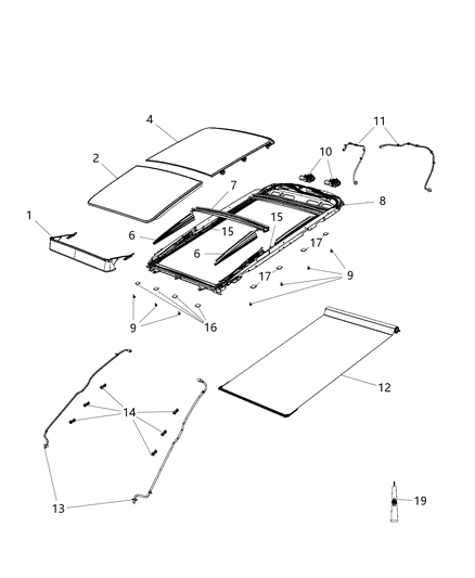 2019 Jeep Cherokee SUNROOF Diagram for 6TJ09DX9AB