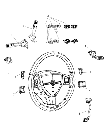 2008 Jeep Commander Switch-Multifunction Diagram for 5183952AB