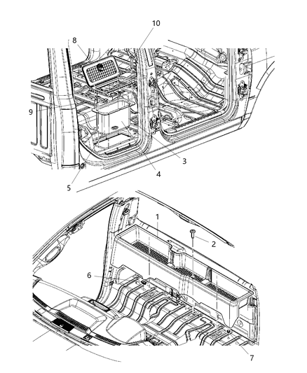 2010 Dodge Ram 3500 Rear Storage Compartment Diagram
