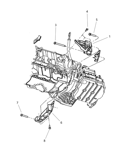 2001 Chrysler PT Cruiser Engine Mounts / Struts & Collars Diagram