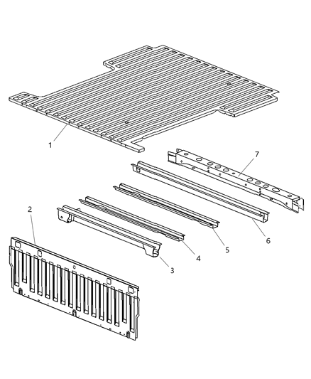 2011 Ram Dakota Floor Box & Panel Diagram 1