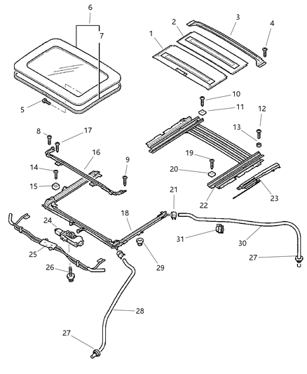 2005 Chrysler Sebring Clip-Body Hardware Diagram for 5850A024