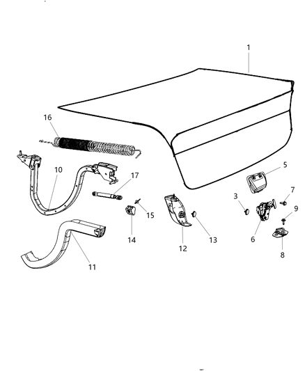 2011 Dodge Charger Deck Lid & Related Parts Diagram