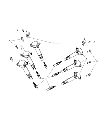 2012 Chrysler 300 Spark Plugs & Ignition Coil Diagram 1