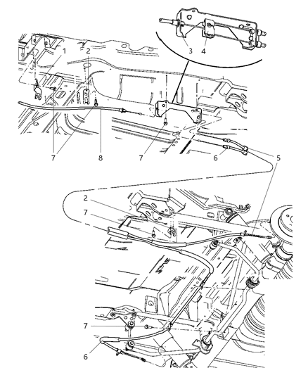 2006 Dodge Grand Caravan Guide-Parking Brake Cable Guide Diagram for 4683942AC