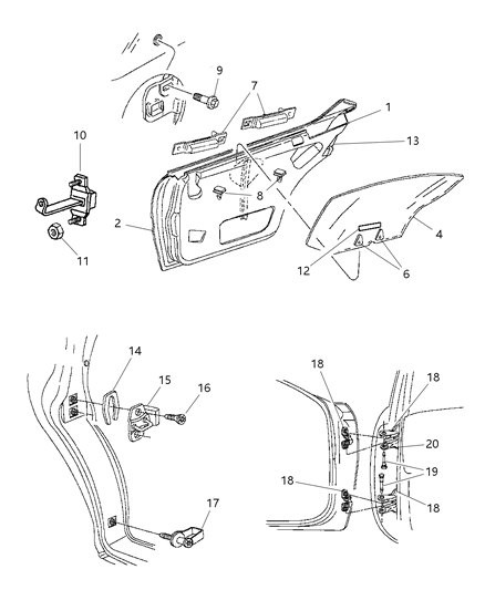 1999 Dodge Neon Door, Rear Diagram 2