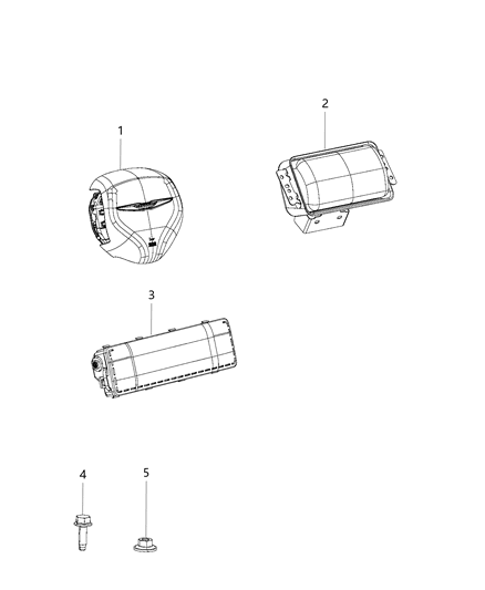 2019 Chrysler 300 Driver Air Bag Diagram for 6JU191X9AA