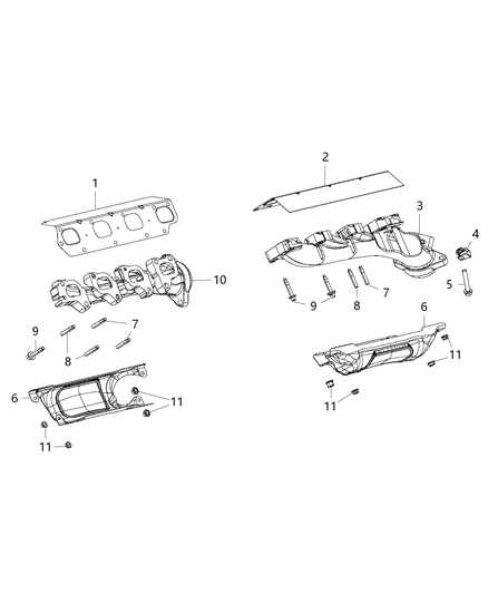 2018 Ram 3500 Exhaust Manifold And Heat Shields Diagram 2