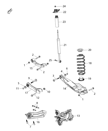 2014 Jeep Cherokee Link-Trailing Arm Diagram for 5090045AD