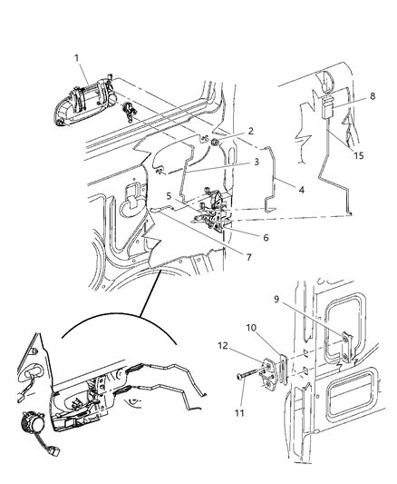 2000 Dodge Dakota Handle-Exterior Door Diagram for 55257435AA