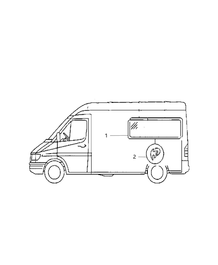 2009 Dodge Sprinter 3500 Glass-Quarter Diagram for 68018788AA