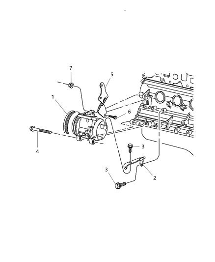 2006 Jeep Wrangler Compressor, Mounting Diagram 2