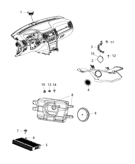 2020 Dodge Durango Sub WOOFER Diagram for 68421743AA