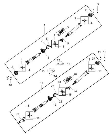 2020 Ram 3500 Bracket-Drive Shaft Center Bearing Diagram for 5146858AB