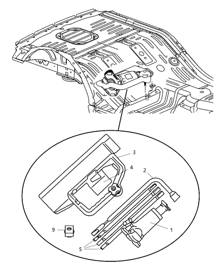 2005 Jeep Liberty Rod-Jack Handle Diagram for 5093510AA