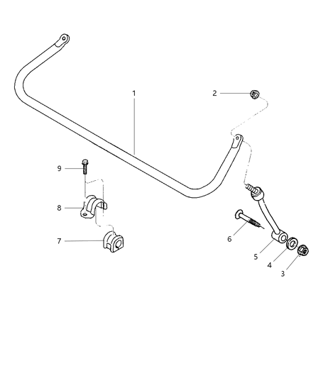 1998 Jeep Wrangler Bar, Front Stabilizer Diagram