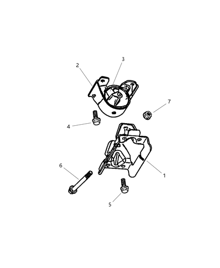 1999 Jeep Grand Cherokee Engine Mounting, Rear Diagram 1