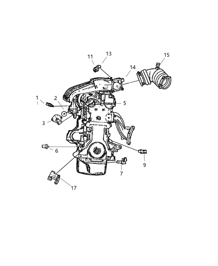 2004 Chrysler Sebring Sensors - Engine Diagram 1