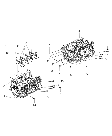 2007 Chrysler Sebring Cylinder Block & Hardware & Components Diagram 4