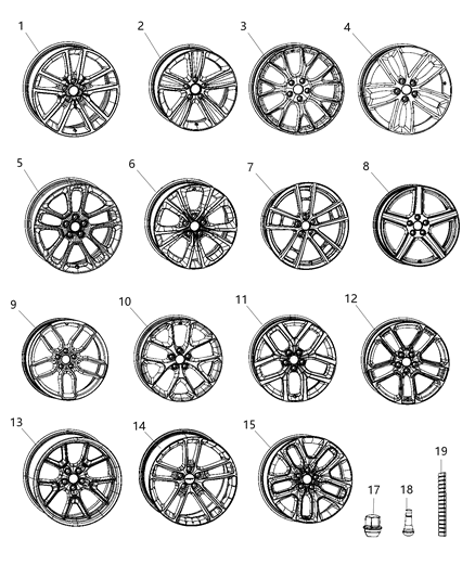 2020 Dodge Challenger Wheels & Hardware Diagram