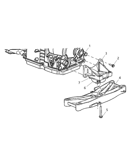 2007 Chrysler 300 Mount, Transmission Diagram 4