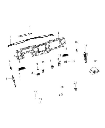 2021 Jeep Wrangler Instrument Panel Diagram for 6AC12TX7AC