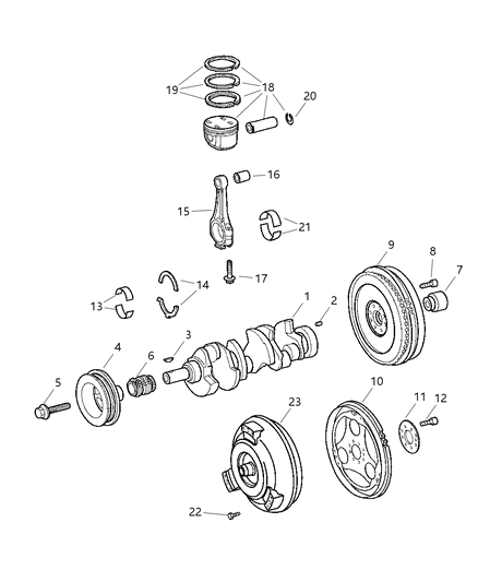 2005 Chrysler Crossfire Ring-Piston Diagram for 5102919AA