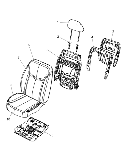 2010 Chrysler Sebring Front Seat Cushion Cover Diagram for 1PF68XDVAB