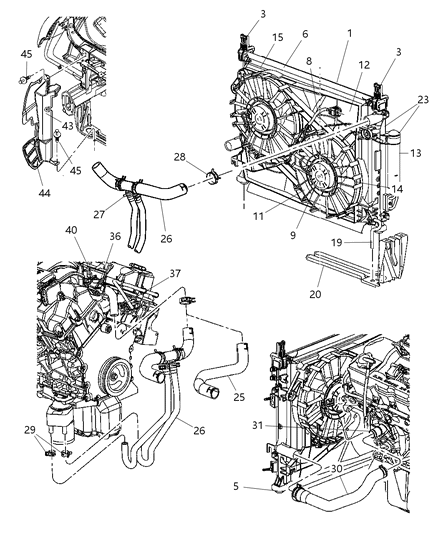 2005 Chrysler 300 Hose-Radiator Inlet Diagram for 4596763AB