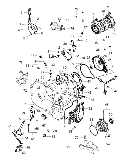 1997 Chrysler Sebring Transaxle Mounting & Miscellaneous Parts Diagram 2