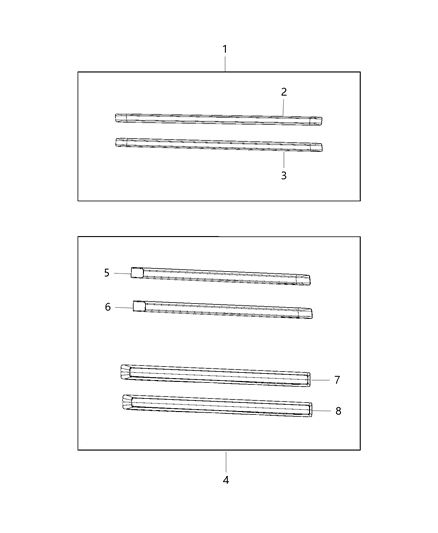 2014 Ram 3500 Cab Chassis Molding Kit, Body Side Diagram