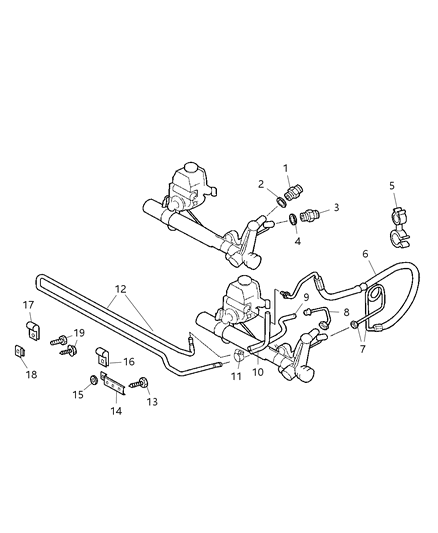 2002 Dodge Sprinter 2500 Power Steering Hoses & Related Diagram