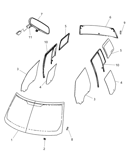 2014 Jeep Patriot Windshield-Shipping Assembly - 30 Lite Diagram for 68003722AB