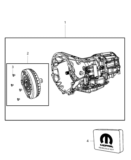 2008 Jeep Wrangler Transmission / Transaxle Assembly Diagram 1