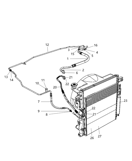 2007 Dodge Nitro CONDENSER-Air Conditioning Diagram for 68003972AA