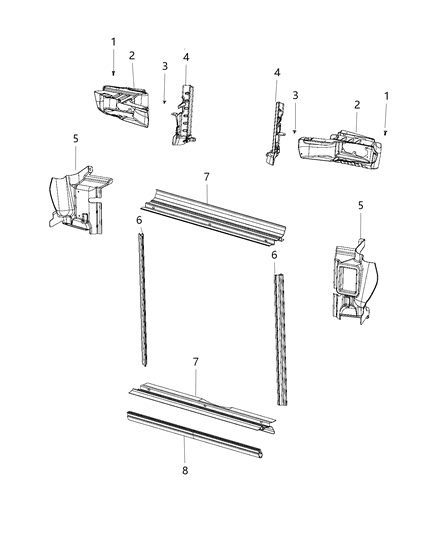 2015 Dodge Charger Radiator Seals, Shields, Baffles, And Ducts Diagram