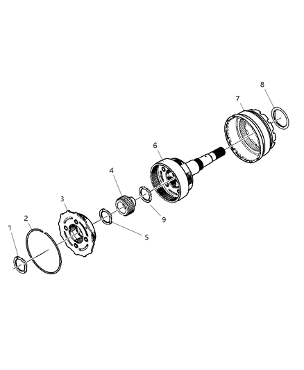 2004 Dodge Ram 1500 Input / Reverse Planetary / Sun Gear Diagram