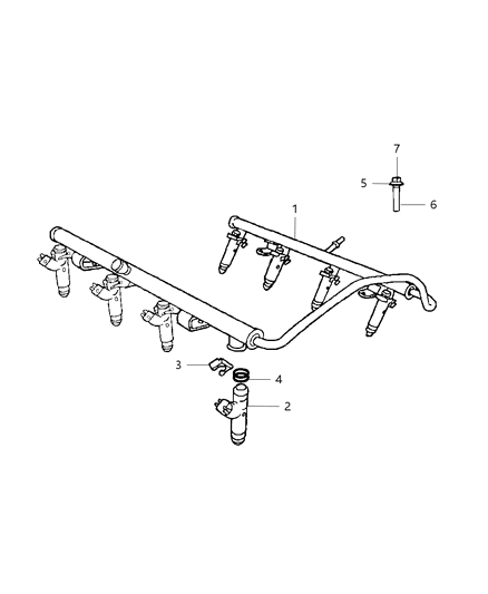 2009 Dodge Ram 1500 Injector-Fuel Diagram for 68000881AA