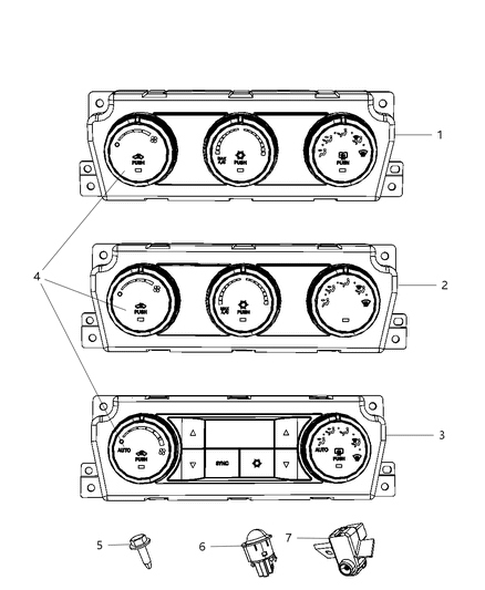 2011 Ram 2500 A/C & Heater Controls Diagram