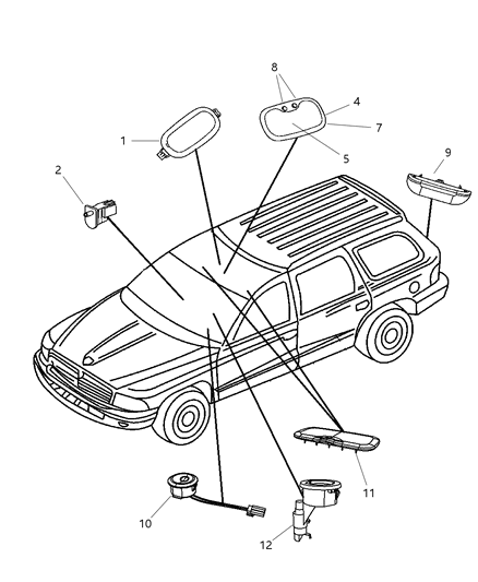 2008 Chrysler Aspen Lamps Interior Diagram